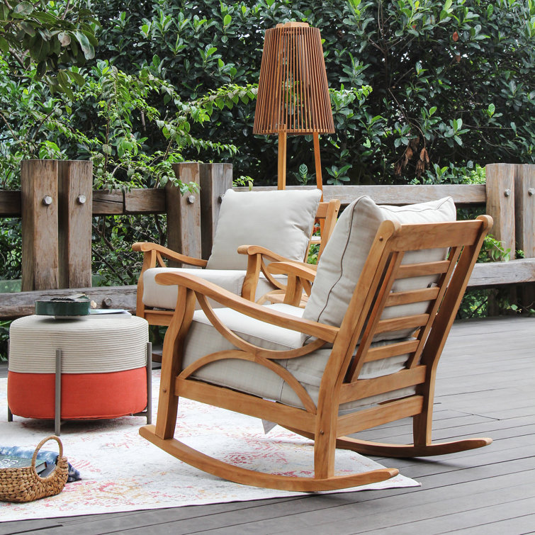 Teak rocking best sale chairs with cushions